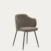 Yunia Chair In Brown With Steel Legs In A Painted Black Finish | Kave Home -Quality Furniture Store C0100009BF11 1V01