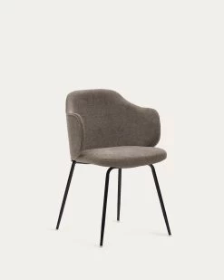 Yunia Chair In Brown With Steel Legs In A Painted Black Finish | Kave Home