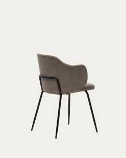 Yunia Chair In Brown With Steel Legs In A Painted Black Finish | Kave Home -Quality Furniture Store C0100009BF11 1V03