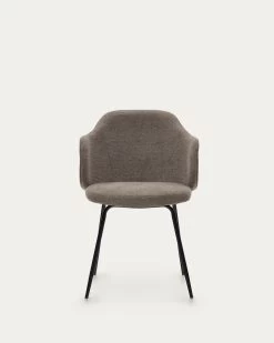 Yunia Chair In Brown With Steel Legs In A Painted Black Finish | Kave Home -Quality Furniture Store C0100009BF11 1V04