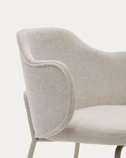 Yunia Chair In Beige With Steel Legs In A Painted Beige Finish | Kave Home -Quality Furniture Store C0100009BF12 1D02