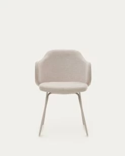 Yunia Chair In Beige With Steel Legs In A Painted Beige Finish | Kave Home -Quality Furniture Store C0100009BF12 1V04