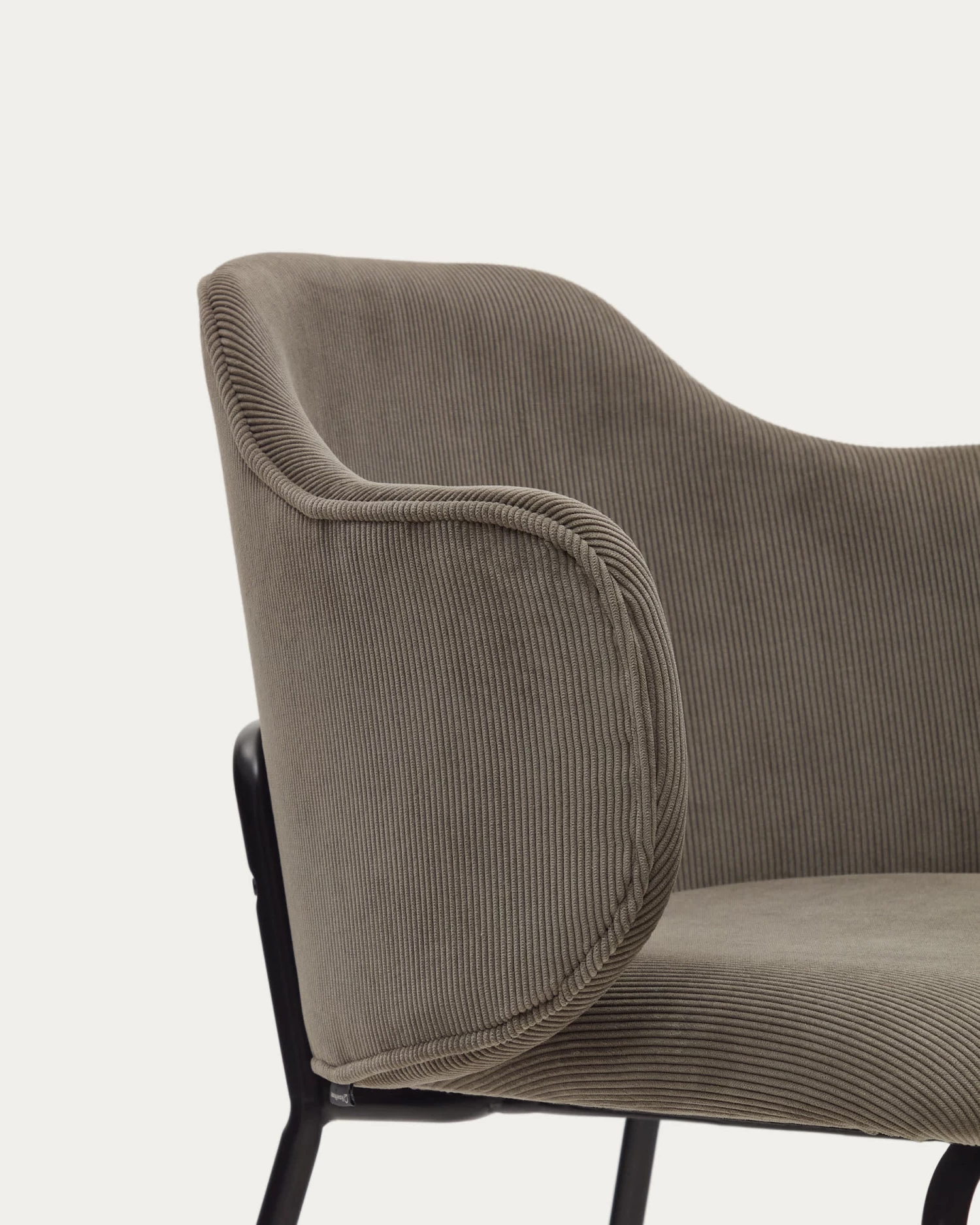 Yunia Chair In Grey Corduroy With Steel Legs In A Painted Black Finish | Kave Home 7 Yunia Chair In Grey Corduroy With Steel Legs In A Painted Black Finish | Kave Home - Image 5