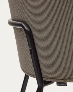 Yunia Chair In Grey Corduroy With Steel Legs In A Painted Black Finish | Kave Home 18 Yunia Chair In Grey Corduroy With Steel Legs In A Painted Black Finish | Kave Home -Quality Furniture Store C0100009PN15 1D03
