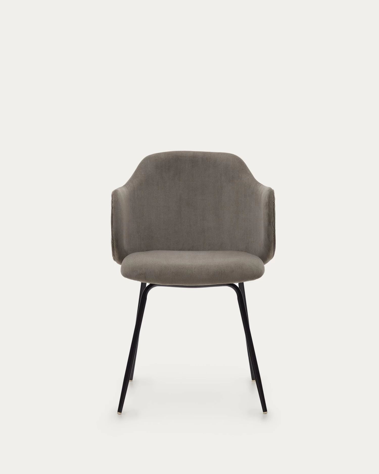 Yunia Chair In Grey Corduroy With Steel Legs In A Painted Black Finish | Kave Home 11 Yunia Chair In Grey Corduroy With Steel Legs In A Painted Black Finish | Kave Home - Image 9