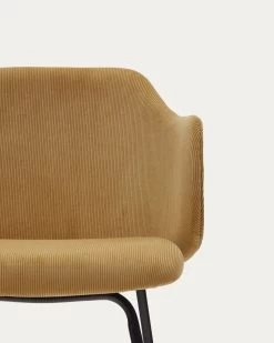 Yunia Chair In Mustard Corduroy With Steel Legs In A Painted Black Finish | Kave Home 14 Yunia Chair In Mustard Corduroy With Steel Legs In A Painted Black Finish | Kave Home -Quality Furniture Store C0100009PN81 1D01
