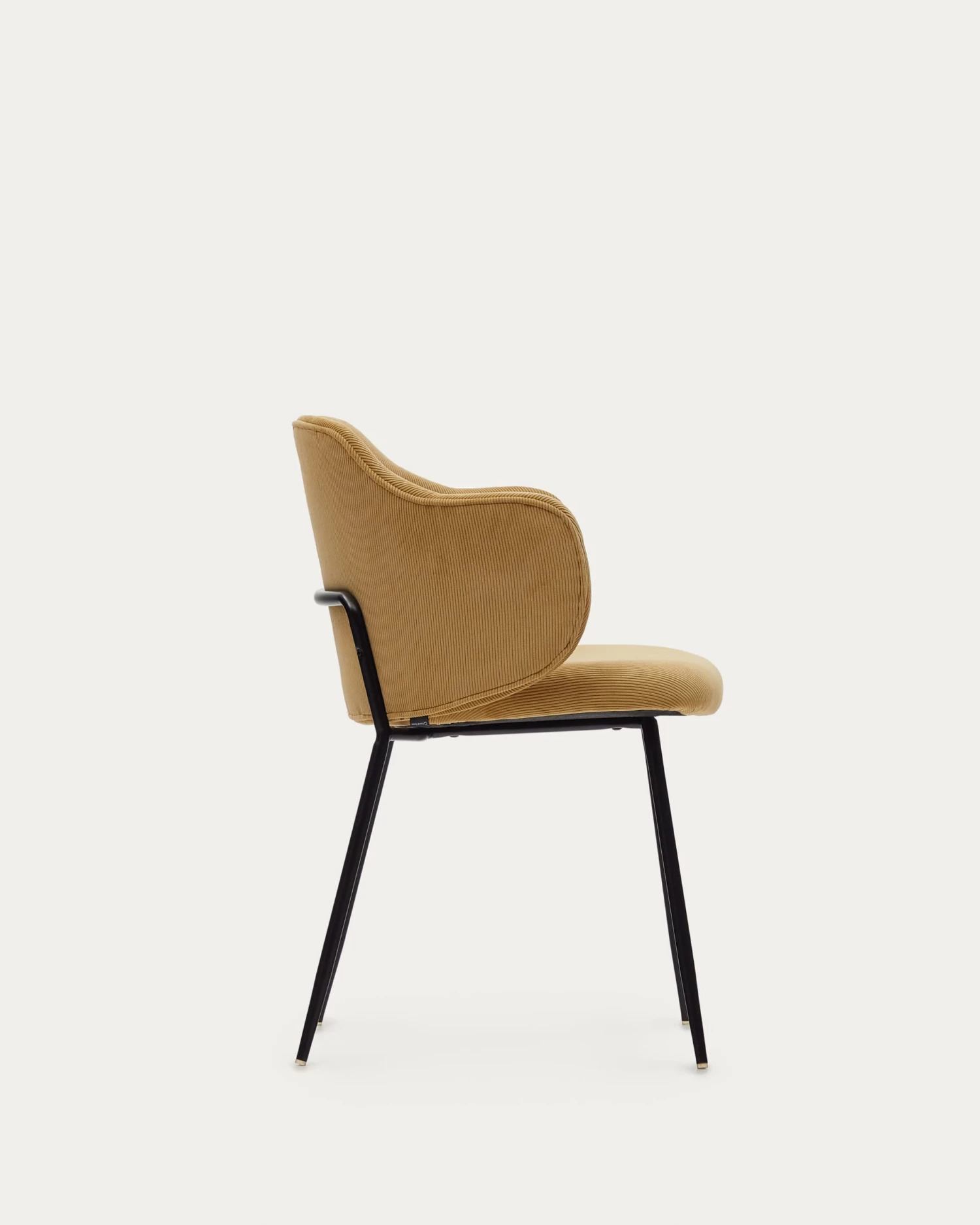Yunia Chair In Mustard Corduroy With Steel Legs In A Painted Black Finish | Kave Home 7 Yunia Chair In Mustard Corduroy With Steel Legs In A Painted Black Finish | Kave Home - Image 5