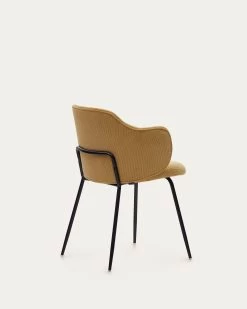 Yunia Chair In Mustard Corduroy With Steel Legs In A Painted Black Finish | Kave Home 18 Yunia Chair In Mustard Corduroy With Steel Legs In A Painted Black Finish | Kave Home -Quality Furniture Store C0100009PN81 1V03