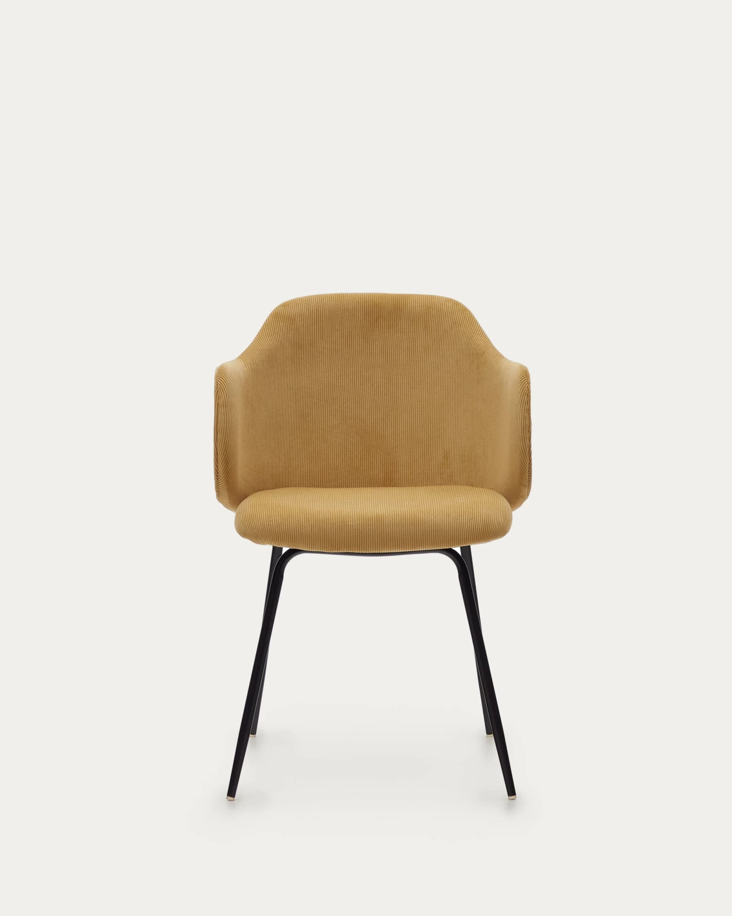 Yunia Chair In Mustard Corduroy With Steel Legs In A Painted Black Finish | Kave Home 10 Yunia Chair In Mustard Corduroy With Steel Legs In A Painted Black Finish | Kave Home - Image 8
