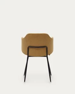 Yunia Chair In Mustard Corduroy With Steel Legs In A Painted Black Finish | Kave Home 21 Yunia Chair In Mustard Corduroy With Steel Legs In A Painted Black Finish | Kave Home -Quality Furniture Store C0100009PN81 1V05