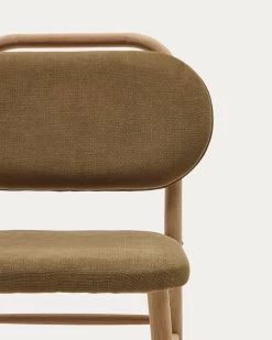 Helda Chair In Green Chenille And Solid Oak Wood | Kave Home -Quality Furniture Store C0100010MY06 1D01