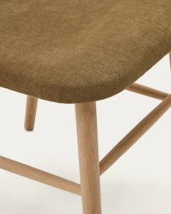 Helda Chair In Green Chenille And Solid Oak Wood | Kave Home -Quality Furniture Store C0100010MY06 1D04