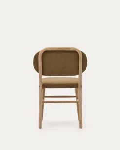 Helda Chair In Green Chenille And Solid Oak Wood | Kave Home -Quality Furniture Store C0100010MY06 1V05
