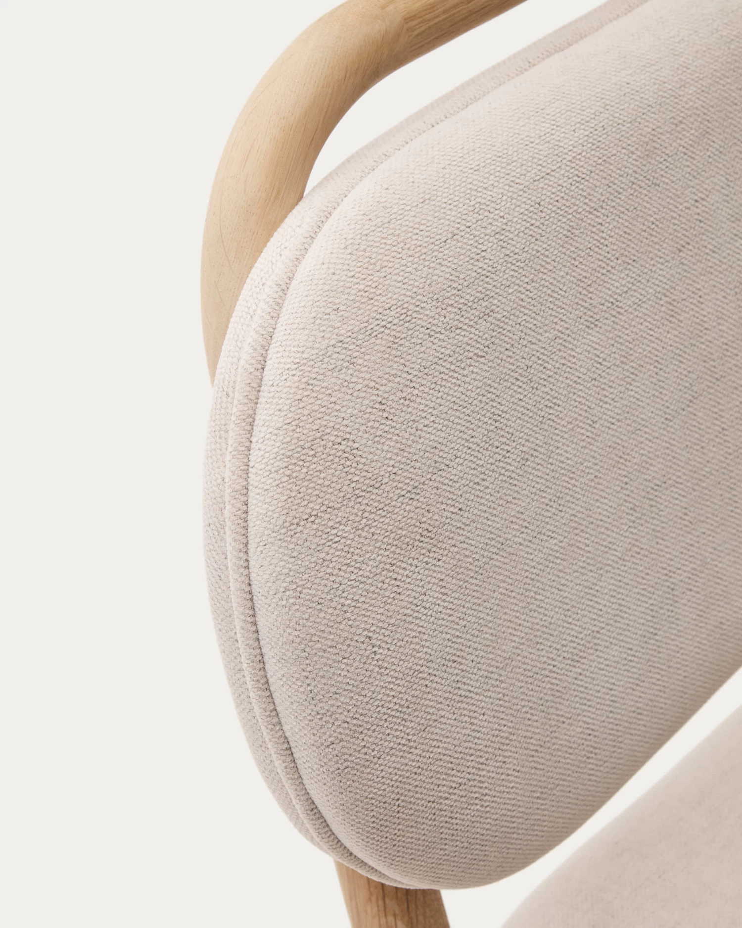 Helda Chair In Beige Chenille And Solid Oak Wood | Kave Home 7 Helda Chair In Beige Chenille And Solid Oak Wood | Kave Home - Image 5