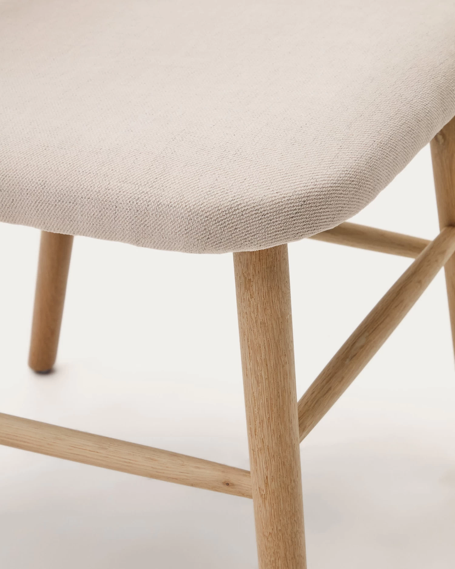 Helda Chair In Beige Chenille And Solid Oak Wood | Kave Home 9 Helda Chair In Beige Chenille And Solid Oak Wood | Kave Home - Image 7