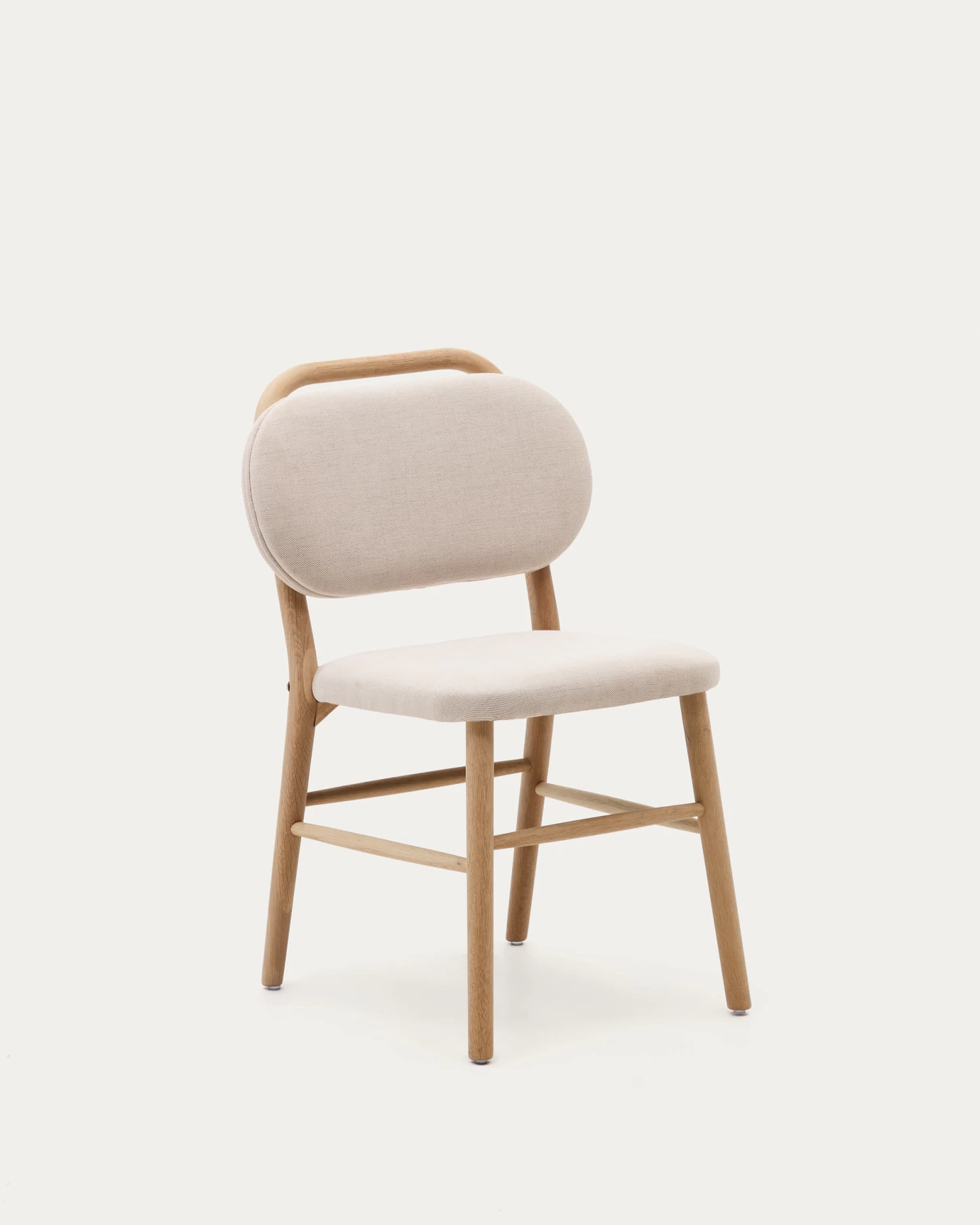 Helda Chair In Beige Chenille And Solid Oak Wood | Kave Home 3 Helda Chair In Beige Chenille And Solid Oak Wood | Kave Home