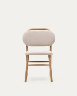 Helda Chair In Beige Chenille And Solid Oak Wood | Kave Home 21 Helda Chair In Beige Chenille And Solid Oak Wood | Kave Home -Quality Furniture Store C0100010MY12 1V04