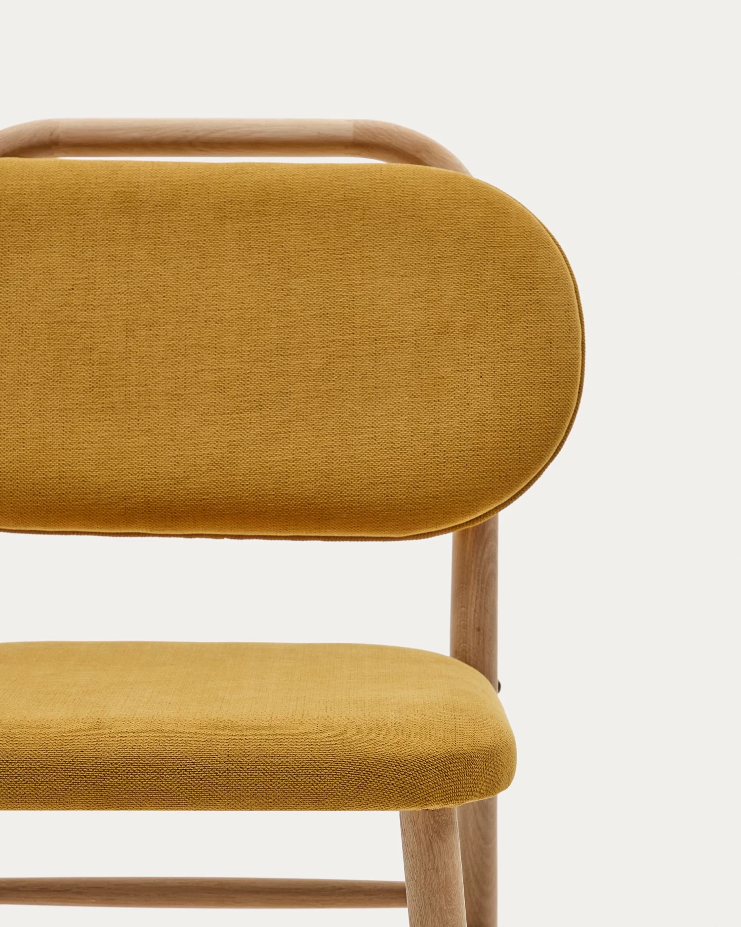 Helda Chair In Mustard Chenille And Solid Oak Wood | Kave Home 5 Helda Chair In Mustard Chenille And Solid Oak Wood | Kave Home - Image 3