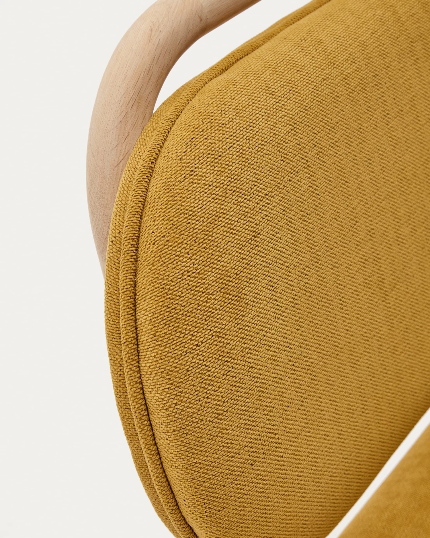 Helda Chair In Mustard Chenille And Solid Oak Wood | Kave Home 6 Helda Chair In Mustard Chenille And Solid Oak Wood | Kave Home - Image 4