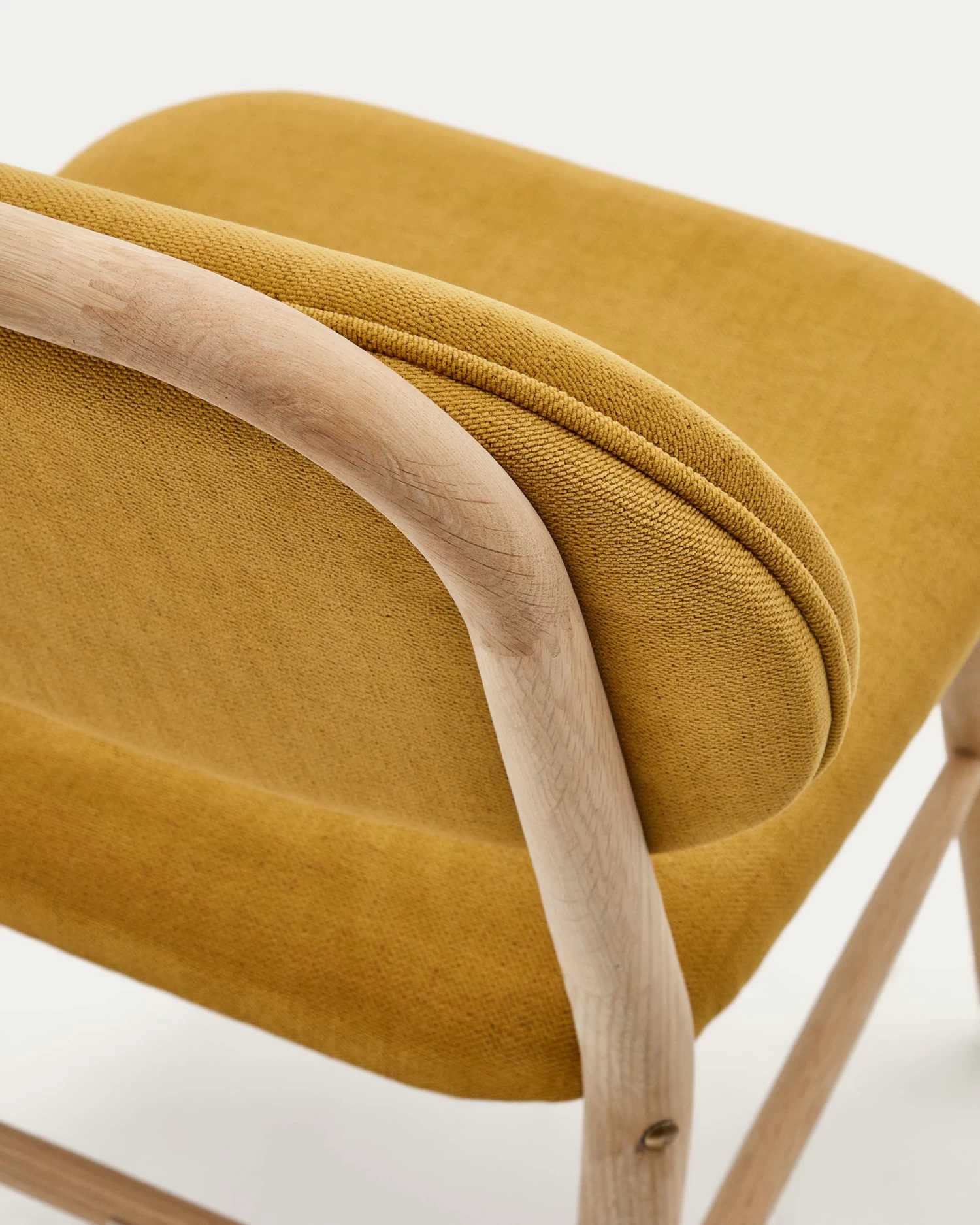 Helda Chair In Mustard Chenille And Solid Oak Wood | Kave Home 8 Helda Chair In Mustard Chenille And Solid Oak Wood | Kave Home - Image 6