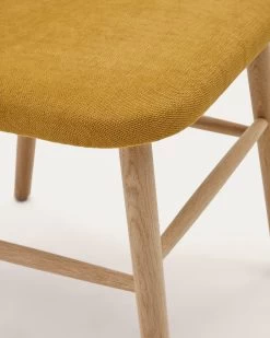 Helda Chair In Mustard Chenille And Solid Oak Wood | Kave Home 20 Helda Chair In Mustard Chenille And Solid Oak Wood | Kave Home -Quality Furniture Store C0100010MY81 1D04