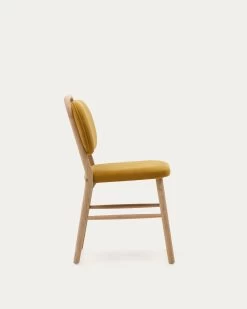 Helda Chair In Mustard Chenille And Solid Oak Wood | Kave Home 16 Helda Chair In Mustard Chenille And Solid Oak Wood | Kave Home -Quality Furniture Store C0100010MY81 1V02