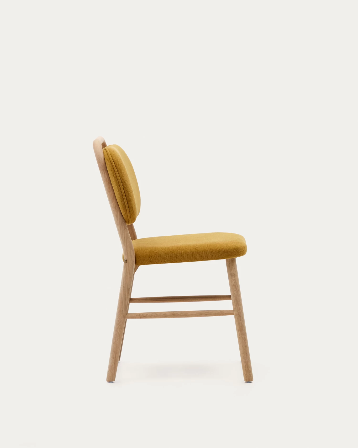 Helda Chair In Mustard Chenille And Solid Oak Wood | Kave Home 7 Helda Chair In Mustard Chenille And Solid Oak Wood | Kave Home - Image 5