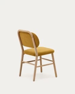 Helda Chair In Mustard Chenille And Solid Oak Wood | Kave Home 18 Helda Chair In Mustard Chenille And Solid Oak Wood | Kave Home -Quality Furniture Store C0100010MY81 1V03