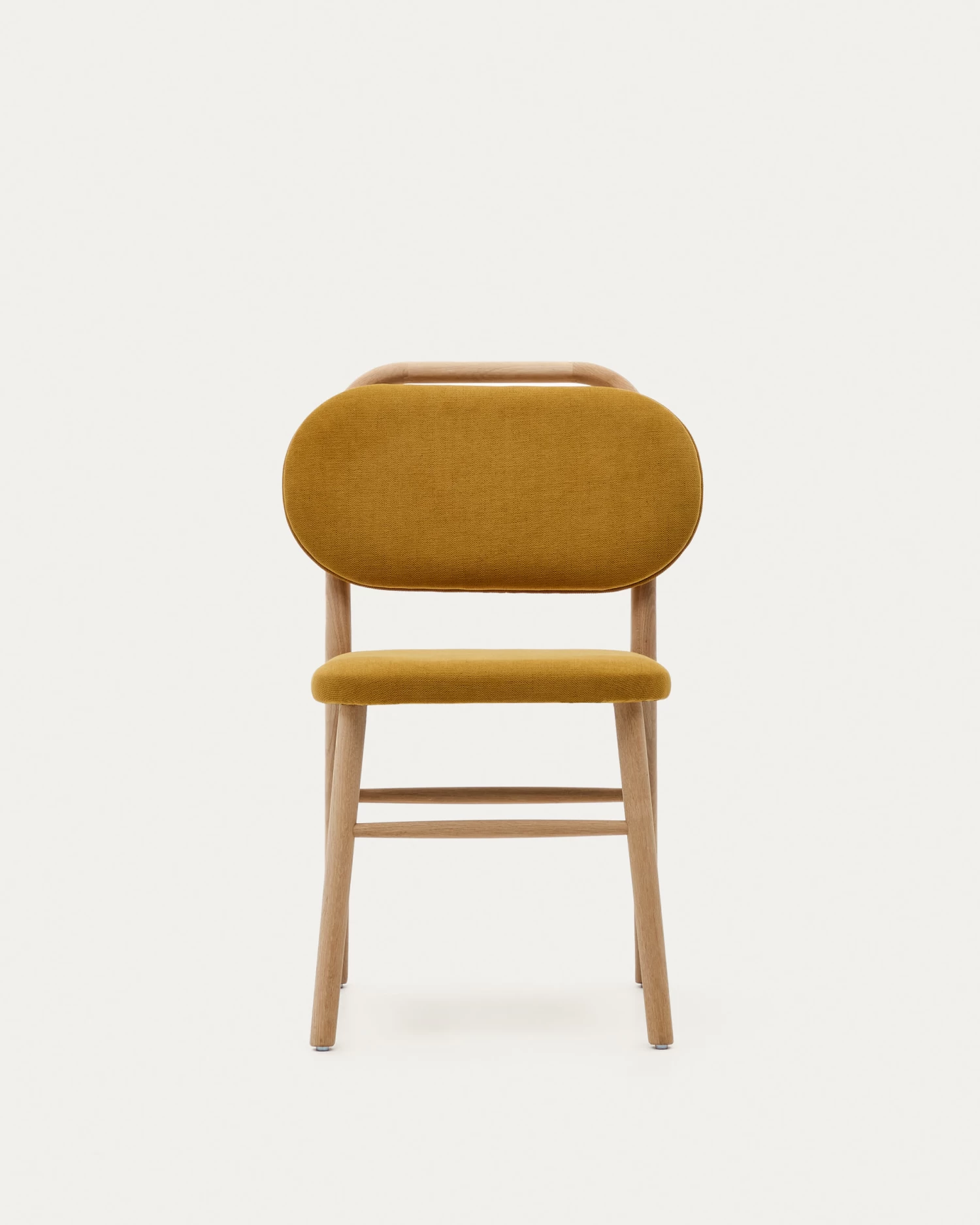 Helda Chair In Mustard Chenille And Solid Oak Wood | Kave Home 10 Helda Chair In Mustard Chenille And Solid Oak Wood | Kave Home - Image 8