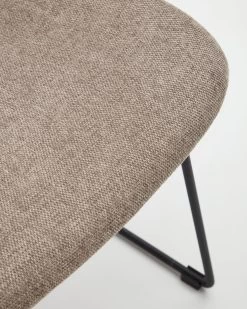 Zahara Chair In Brown With Steel Legs In A Black Finish | Kave Home -Quality Furniture Store C0100012JJ11 1D02