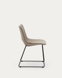 Zahara Chair In Brown With Steel Legs In A Black Finish | Kave Home -Quality Furniture Store C0100012JJ11 1V02