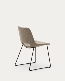 Zahara Chair In Brown With Steel Legs In A Black Finish | Kave Home -Quality Furniture Store C0100012JJ11 1V03
