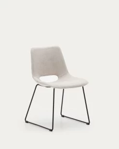 Zahara Chair In Beige With Steel Legs In A Black Finish | Kave Home