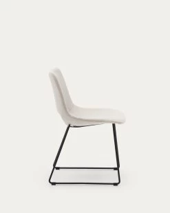 Zahara Chair In Beige With Steel Legs In A Black Finish | Kave Home -Quality Furniture Store C0100012JJ12 1V02