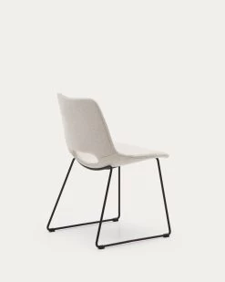 Zahara Chair In Beige With Steel Legs In A Black Finish | Kave Home -Quality Furniture Store C0100012JJ12 1V03