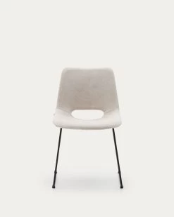 Zahara Chair In Beige With Steel Legs In A Black Finish | Kave Home -Quality Furniture Store C0100012JJ12 1V04