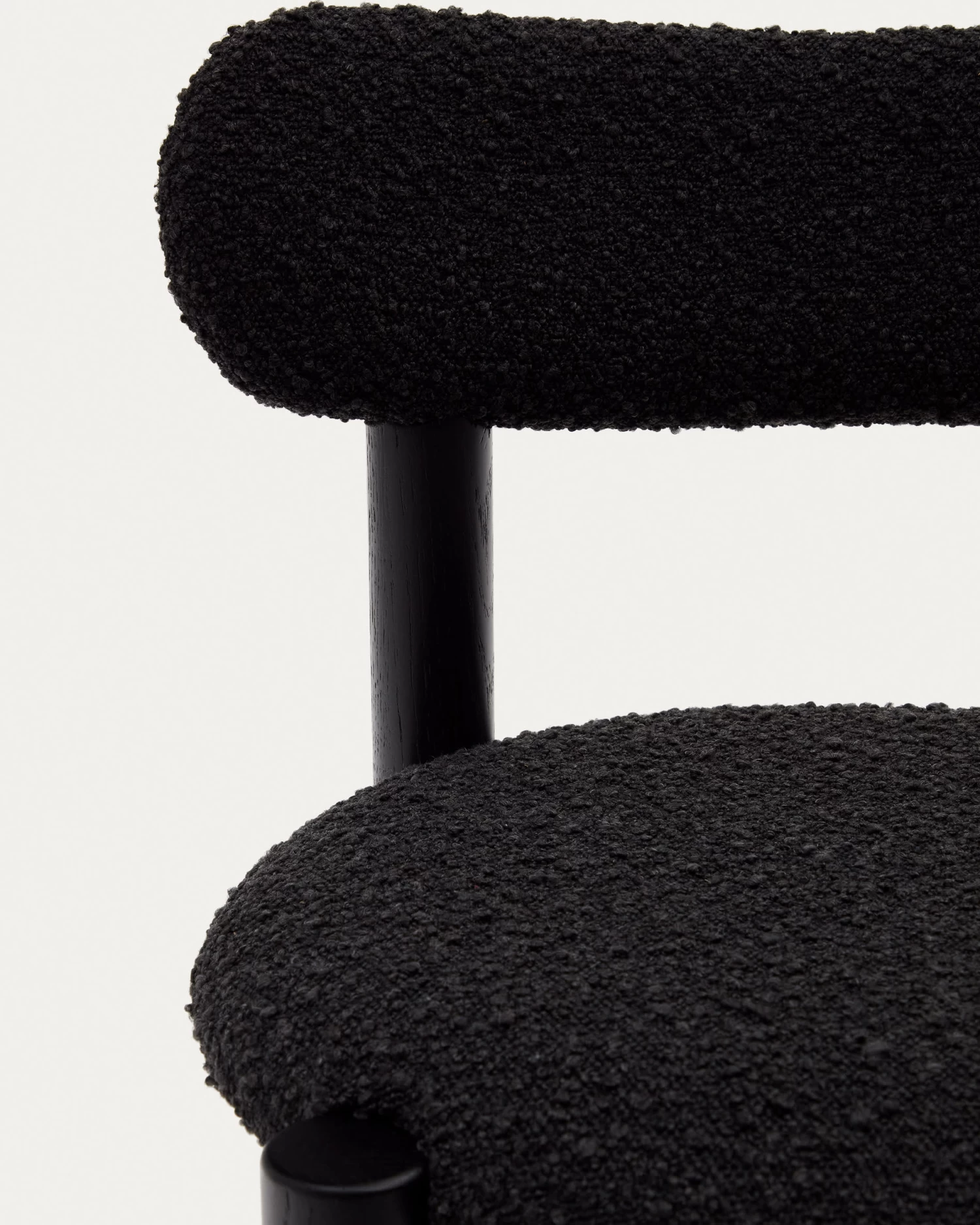 Nebai Chair In Black Fleece And Solid Oak Wood Structure With Black Finish | Kave Home 9 Nebai Chair In Black Fleece And Solid Oak Wood Structure With Black Finish | Kave Home - Image 7