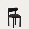 Nebai Chair In Black Fleece And Solid Oak Wood Structure With Black Finish | Kave Home 1 Nebai Chair In Black Fleece And Solid Oak Wood Structure With Black Finish | Kave Home -Quality Furniture Store C0100117TB01 1V01