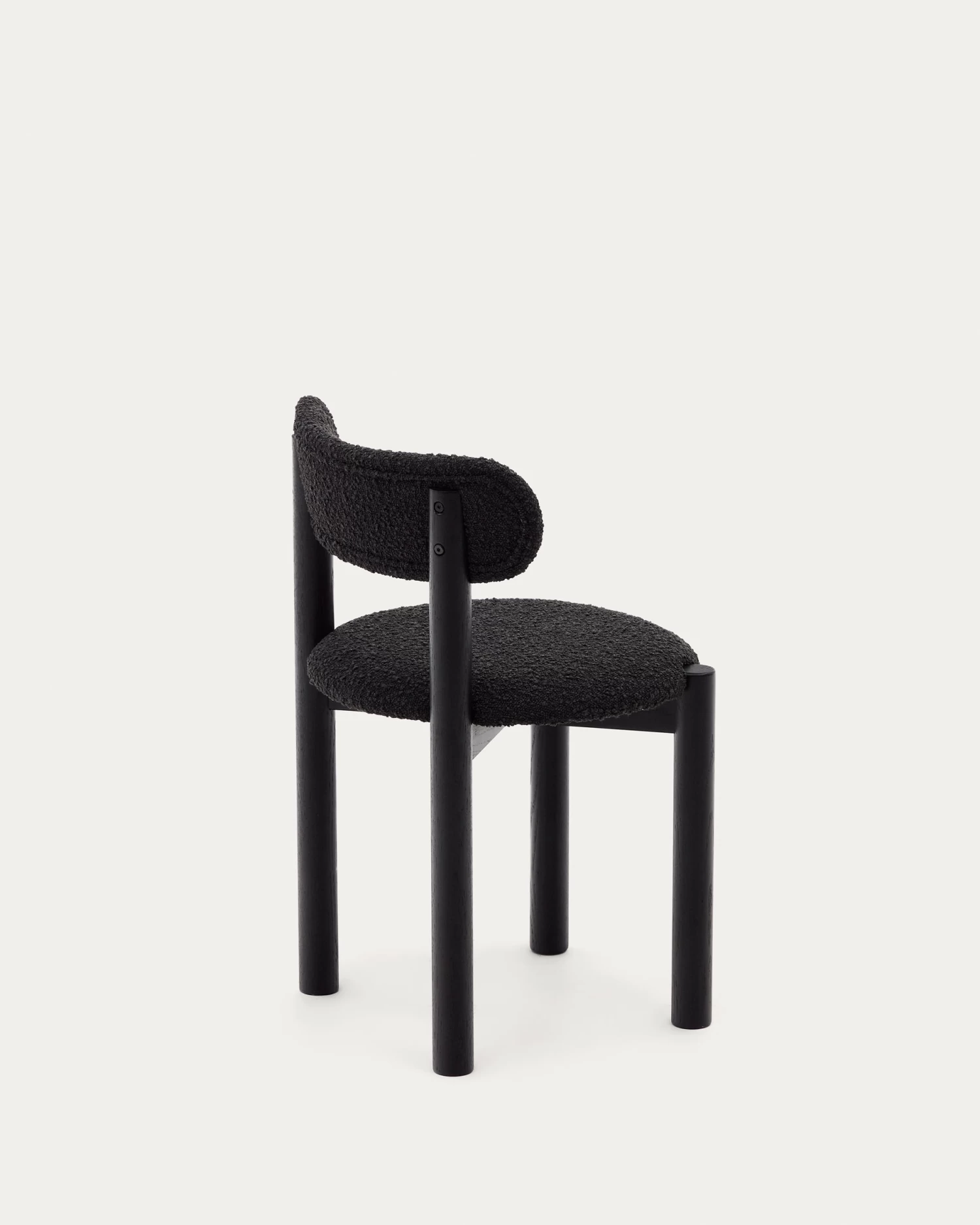 Nebai Chair In Black Fleece And Solid Oak Wood Structure With Black Finish | Kave Home 10 Nebai Chair In Black Fleece And Solid Oak Wood Structure With Black Finish | Kave Home - Image 8