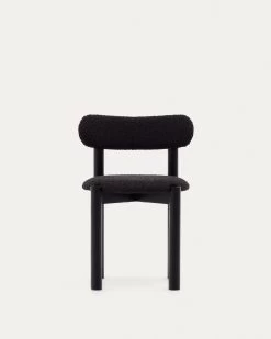 Nebai Chair In Black Fleece And Solid Oak Wood Structure With Black Finish | Kave Home 20 Nebai Chair In Black Fleece And Solid Oak Wood Structure With Black Finish | Kave Home -Quality Furniture Store C0100117TB01 1V04