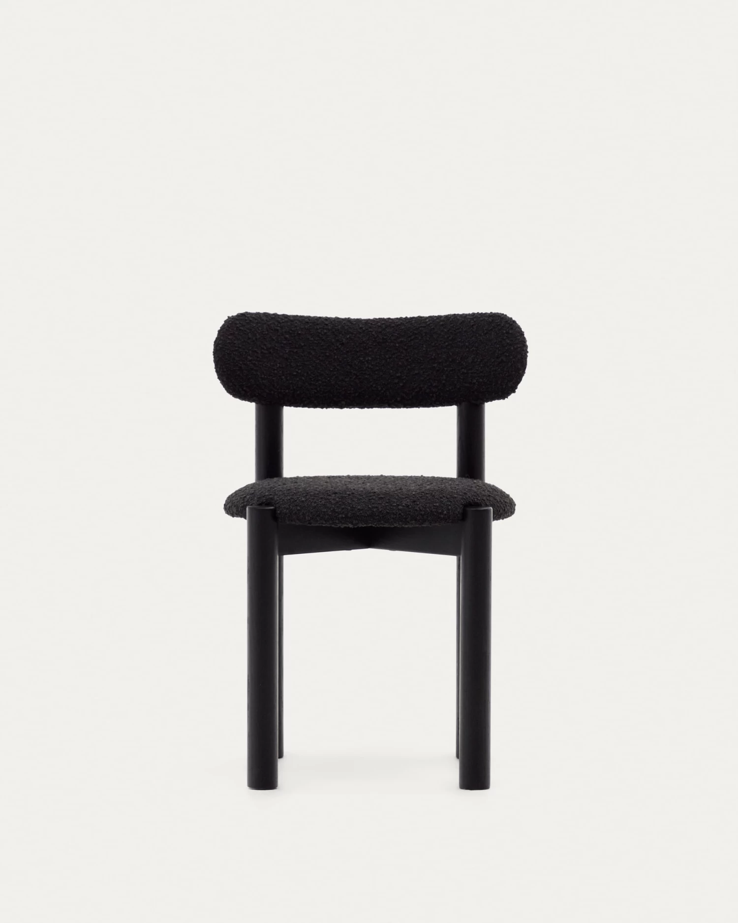 Nebai Chair In Black Fleece And Solid Oak Wood Structure With Black Finish | Kave Home 11 Nebai Chair In Black Fleece And Solid Oak Wood Structure With Black Finish | Kave Home - Image 9