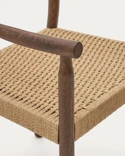 Yalia Chair In Solid Oak 100% FSC With Walnut Finish And Rope Seat | Kave Home 14 Yalia Chair In Solid Oak 100% FSC With Walnut Finish And Rope Seat | Kave Home -Quality Furniture Store C0100123CP46 1D02