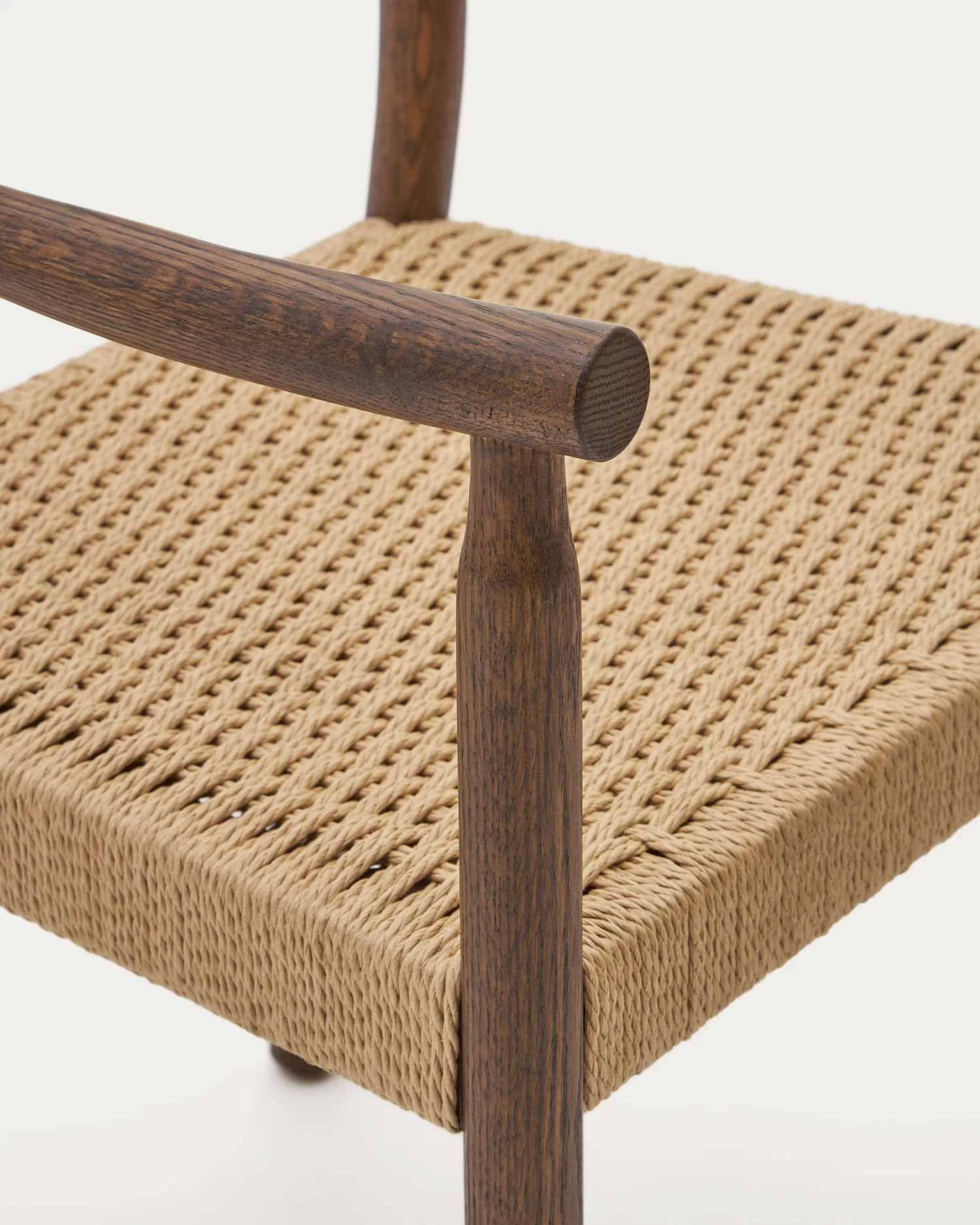 Yalia Chair In Solid Oak 100% FSC With Walnut Finish And Rope Seat | Kave Home 5 Yalia Chair In Solid Oak 100% FSC With Walnut Finish And Rope Seat | Kave Home - Image 3
