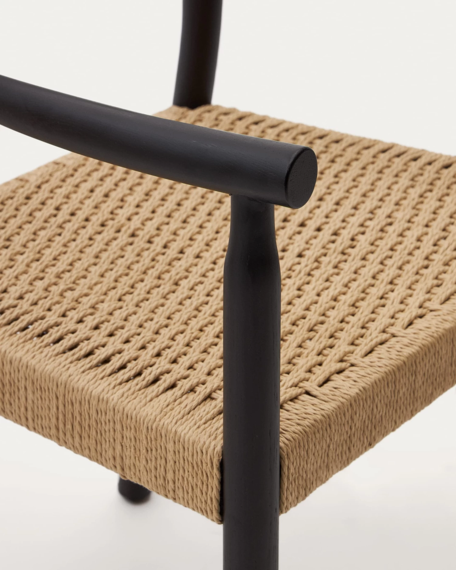 Yalia Chair In Solid Oak 100% FSC With Black Finish And Rope Seat | Kave Home 5 Yalia Chair In Solid Oak 100% FSC With Black Finish And Rope Seat | Kave Home - Image 3