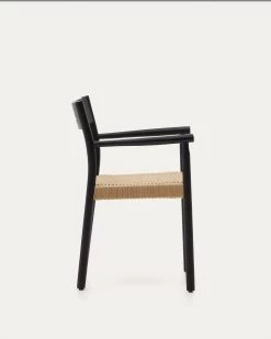Yalia Chair In Solid Oak 100% FSC With Black Finish And Rope Seat | Kave Home 16 Yalia Chair In Solid Oak 100% FSC With Black Finish And Rope Seat | Kave Home -Quality Furniture Store C0100124CP46 1V02