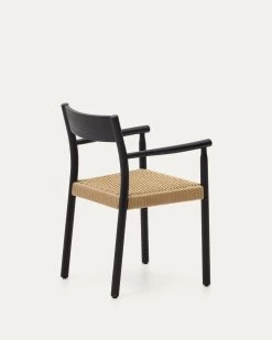 Yalia Chair In Solid Oak 100% FSC With Black Finish And Rope Seat | Kave Home 17 Yalia Chair In Solid Oak 100% FSC With Black Finish And Rope Seat | Kave Home -Quality Furniture Store C0100124CP46 1V03