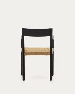 Yalia Chair In Solid Oak 100% FSC With Black Finish And Rope Seat | Kave Home 19 Yalia Chair In Solid Oak 100% FSC With Black Finish And Rope Seat | Kave Home -Quality Furniture Store C0100124CP46 1V05