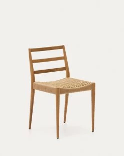 Analy Chair In Solid Oak FSC 100% With Natural Finish And Rope Seat | Kave Home