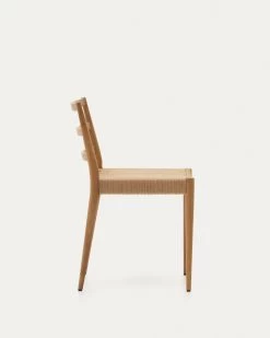 Analy Chair In Solid Oak FSC 100% With Natural Finish And Rope Seat | Kave Home -Quality Furniture Store C0100125CP46 1V02