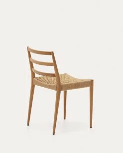 Analy Chair In Solid Oak FSC 100% With Natural Finish And Rope Seat | Kave Home -Quality Furniture Store C0100125CP46 1V03